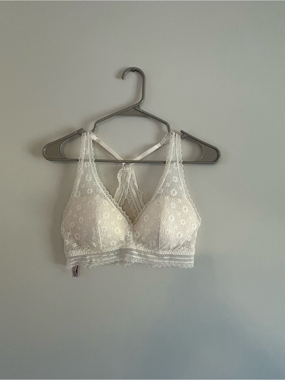 Victoria's Secret White Lace Bralette with Racerback Detail